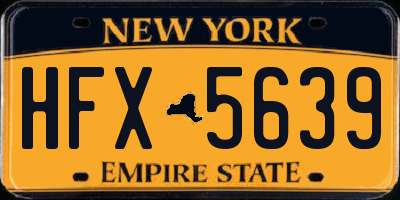 NY license plate HFX5639