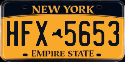 NY license plate HFX5653