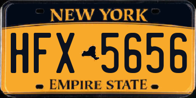 NY license plate HFX5656