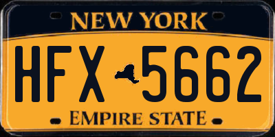 NY license plate HFX5662