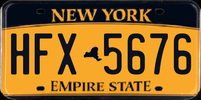 NY license plate HFX5676
