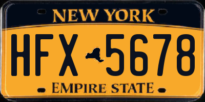 NY license plate HFX5678
