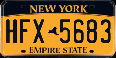 NY license plate HFX5683