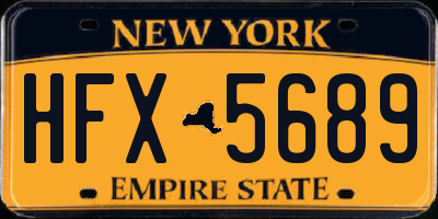 NY license plate HFX5689