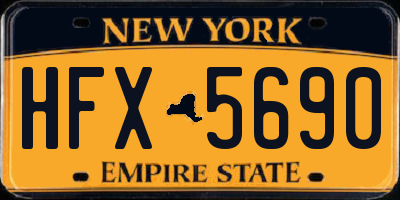 NY license plate HFX5690