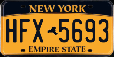 NY license plate HFX5693