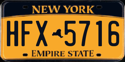 NY license plate HFX5716