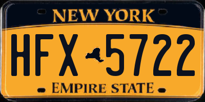 NY license plate HFX5722