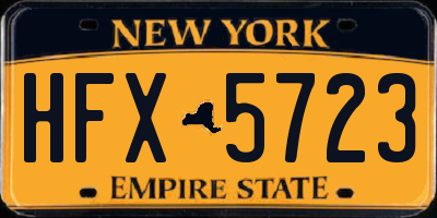 NY license plate HFX5723