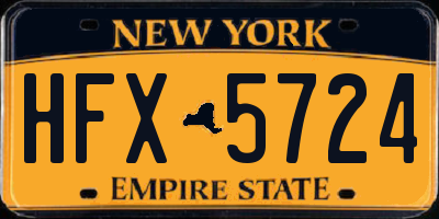 NY license plate HFX5724