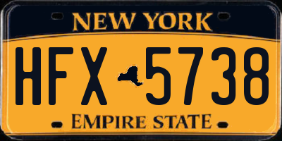 NY license plate HFX5738