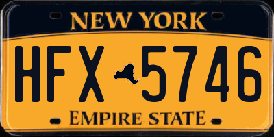 NY license plate HFX5746