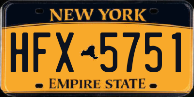 NY license plate HFX5751