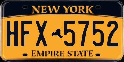 NY license plate HFX5752