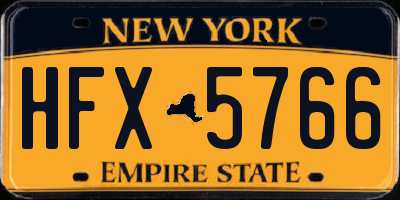 NY license plate HFX5766