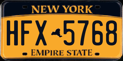 NY license plate HFX5768