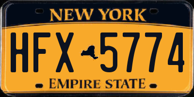 NY license plate HFX5774