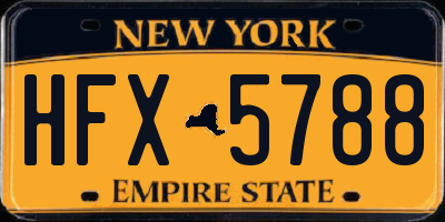 NY license plate HFX5788