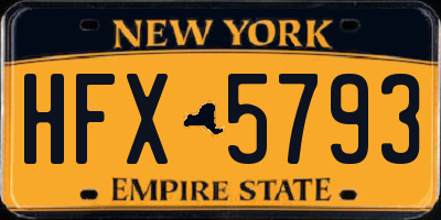 NY license plate HFX5793