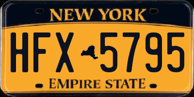 NY license plate HFX5795