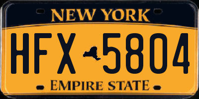 NY license plate HFX5804