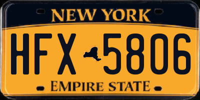 NY license plate HFX5806
