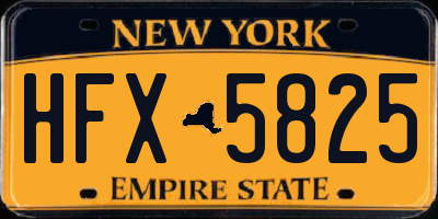 NY license plate HFX5825