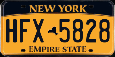 NY license plate HFX5828