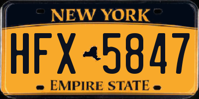 NY license plate HFX5847