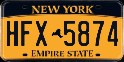NY license plate HFX5874