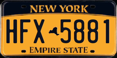 NY license plate HFX5881