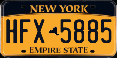 NY license plate HFX5885
