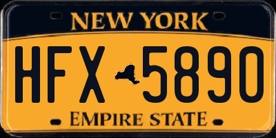 NY license plate HFX5890