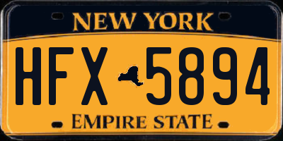 NY license plate HFX5894