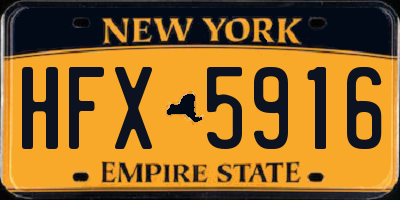 NY license plate HFX5916