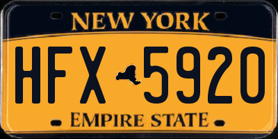 NY license plate HFX5920