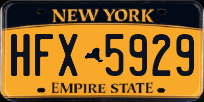 NY license plate HFX5929