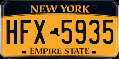 NY license plate HFX5935
