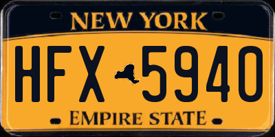 NY license plate HFX5940