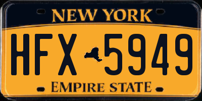 NY license plate HFX5949