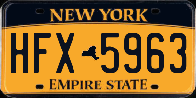 NY license plate HFX5963