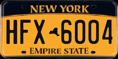 NY license plate HFX6004