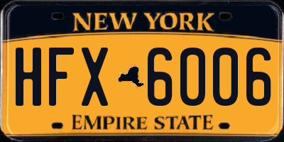 NY license plate HFX6006