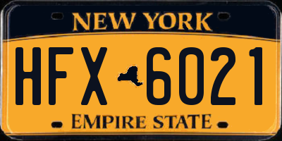 NY license plate HFX6021