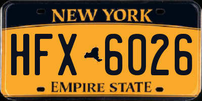 NY license plate HFX6026