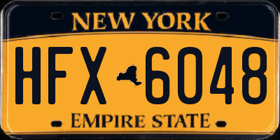 NY license plate HFX6048