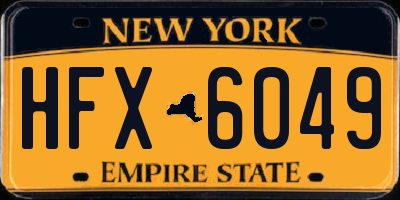 NY license plate HFX6049