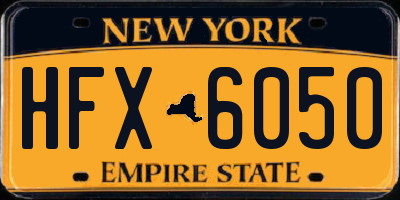NY license plate HFX6050