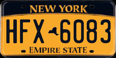 NY license plate HFX6083