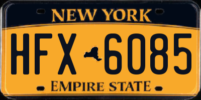 NY license plate HFX6085